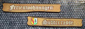 Ferienwohnungen S&uuml;dterrasse Schild